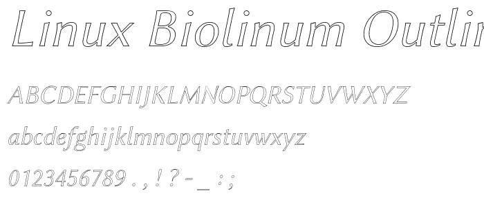Linux Biolinum Outline Italic font